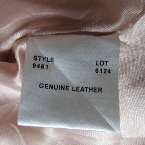 90s Vintage Bagatelle Pink Leather Jacket Pastel Medium Retro - Picture 11 of 11